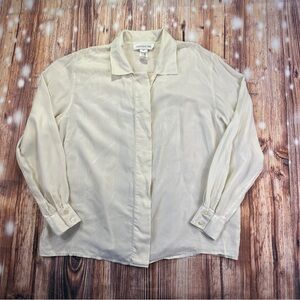 Jones New York Silk Blouse in Cream Size 14